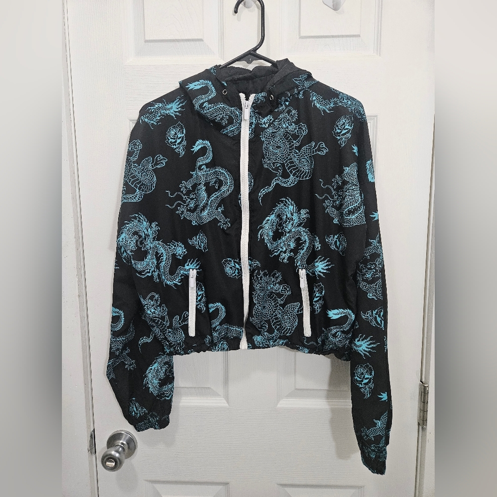 Rue21 Black Jacket with Teal Accents